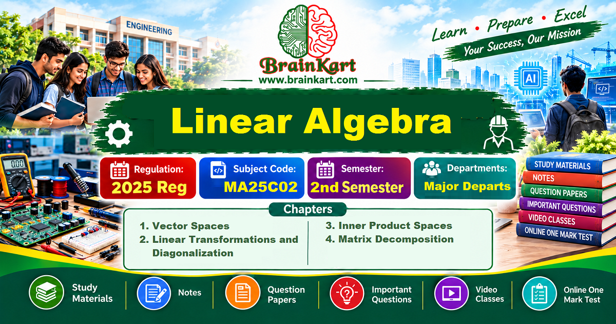 Important Notes For Linear Algebra - MA25C02 - Study Materials, Notes, Important Questions ...