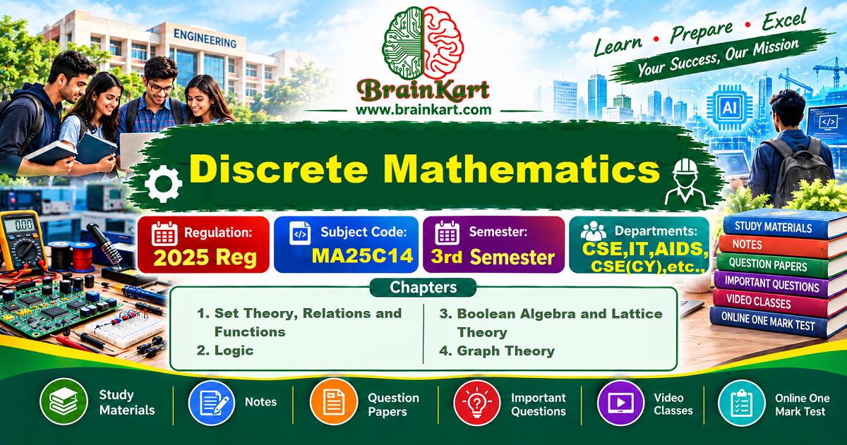 Discrete Mathematics - MA25C14 - Study Materials, Notes, Important ...